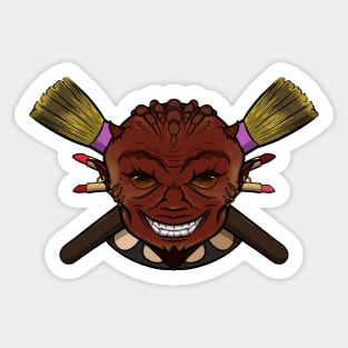 Devil's beautician (no caption) Sticker